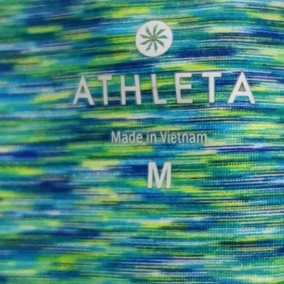 Athleta Womens Pop Space Dye Tank Top Sz Small Green Blue V-Neck MD - Picture 2 of 4